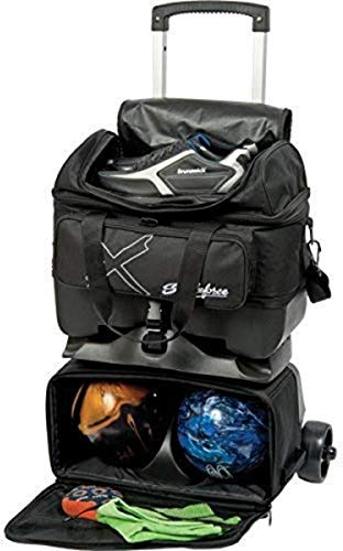 KR Strikeforce Hybrid X Four Ball Roller Bowilng Bag with Shoe Compartment and Accessory Compartments also Holds 4-Bowling Balls