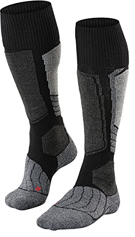 FALKE Herren Skisocken SK1 Comfort M Kh Wolle Funktionsmaterial warm dick 1 Paar, Schwarz Black-Mix 3010, 44-45