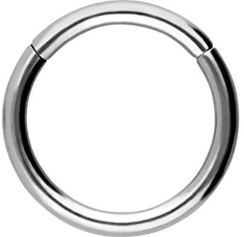 PIERCINGLINE Segmentring Clicker Chirurgenstahl Piercing Ring Nase Septum Ohr Helix Tragus Silberfarben 0,8 x 8 mm