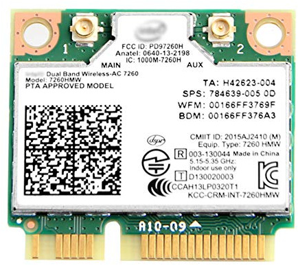 7260HMW Mini PCIe WiFi Card for PC Laptop, Dual Band Wireless-AC 7260, Bluetooth 802.11ac, Compatible with Windows 7/8/10