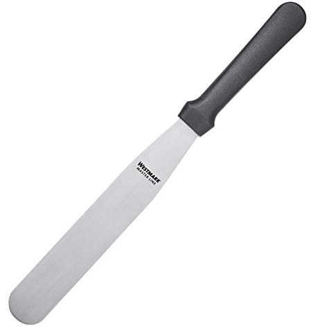 Westmark Paletta da pasticcere professionale, Dritta, Flessibile, Dimensioni lama: 3 x 18 cm, Lunghezza: 30 cm, Acciaio inox/Plastica, Master Line, Nero/Argento, 31212270