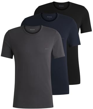 BOSS T-Shirt RN 3p Classic Maglietta, Open Blue, L Uomo
