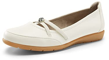 DREAM PAIRS Ballerines Femme Élégante Chaussures Plates Classique avec Lanières Croisées Confortables Blanc SDFA2361W-NEW-E Taille 39 (EUR)