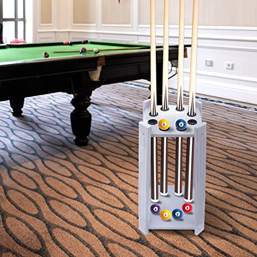 Xigner Support mural pour 8 queues de billard, accessoires de billard pour écoles, salle de billard et club, salon, bars, fêtes de divertissement, clubs d'affaires, 30 x 30 x 60 cm (blanc)
