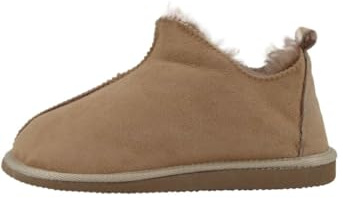 Hollert Herren Lammfell Hausschuhe Prinz Beige Fellschuhe 100% Merino Schaffell für Wohlgefühl - warm, atmungsaktiv Größe 43 EU