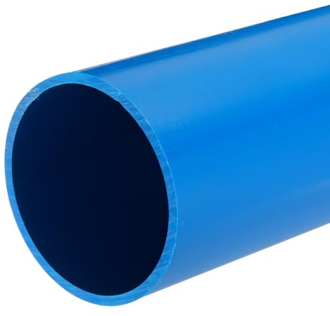 QUARKZMAN Tube Rigide en PVC Tube Rond 81,4mm ID 90mm OD 33cm de Long Bleu Clair pour Manchon de Câble de Conduite d'Eau