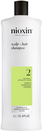 Nioxin System 2 Scalp + Hair Shampoo - Hair Thickening Shampoo For Natural Hair with Progressed Thinning - with Biotin & Niacinamide (1l)
