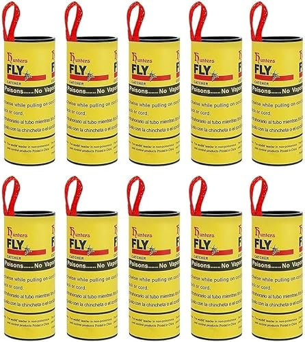 54 Packs Pesticide Free Fly Paper Strips, Sticky Fly Catchers Set Fruit Fly Trap Insect Sticky Trap for Indoors and Outdoors Use