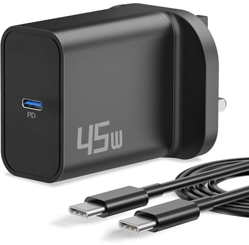 45W USB C Charger, 45 Watt PPS/PD Super Fast Charging USB Plug UK + 2M Type-C Cable for Samsung Galaxy S25 S24 S23 S22 S21 Ultra Edge, Note, Tablet, Google Pixel 9 8 7 Pro XL, iPhone 16 16e 15