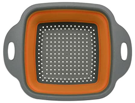 GBNYTT Setaccio pieghevole in silicone per frutta e verdura, cesto portabiancheria, colino pieghevole per pollame, utensile da cucina (arancione)
