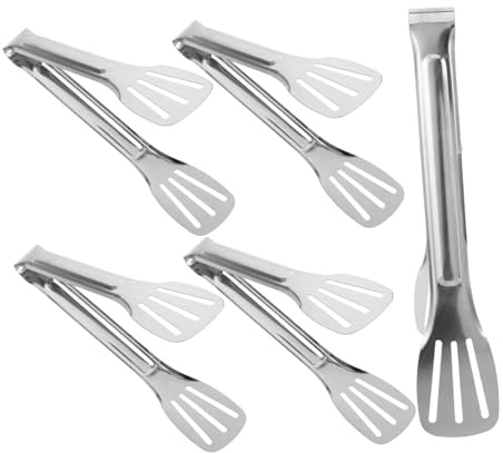 LABRIMP 5 piezas Pinzas de Cocina de Acero Inoxidable Resistentes Altas Temperaturas Multiusos para Parrilla Ensaladas y Servicio Mango para Cocción