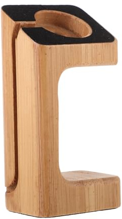 BUGUUYO Bambus Ladestation Smartwatch Halterung aus Natürlichem Holz für Smartwatch Langlebiger Lade Ständer mit Rutschfester Polsterung Leichter Eleganter Uhr Halter für Zuhause und Büro