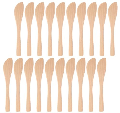 OFFIGAM Set 30 Pezzi Spatole in Legno per Sandwich e Ravioli, Coltelli Spalmatore Facili da Conservare Distribuzione Uniforme del Burro, per Cucina e Preparazione