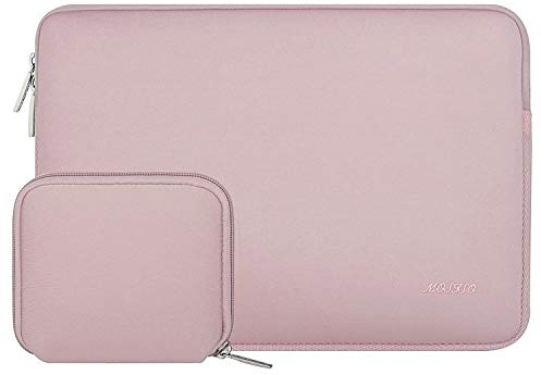 MOSISO Laptop Hülle Tasche 13,3 Zoll,13-13,3 Zoll Laptophülle Kompatibel mit MacBook Air/Pro 13/ Pro 14 Zoll M4 M3 M2 M1,HP Dell ASUS Lenovo Notebook,Neopren Sleeve mit Klein Fall,Baby Rosa