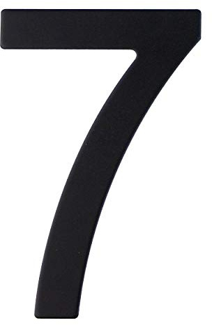 Número de calle en acero inoxidable negro mate, con dorso adhesivo, con una altura de 76 mm, número de casa, diseño de puerta (7)