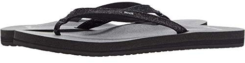 Sanuk Unisex Yoga Joy Flipflop, Black Sparkle, 37 EU