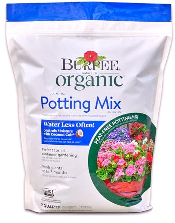 Burpee, 9 Quarts | Premium Organic Potting Natural Soil Mix Food Ideal for Container Garden-Vegetable, Flower & Herb Use for Indoor Outdoor Plant