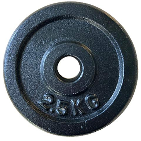 FXR Sports Solid 1 Standard Cast Iron Weight Plates (1.25kg, 2.5kg, 5kg, 7.5kg, 10kg) (2 x 2.5kg)