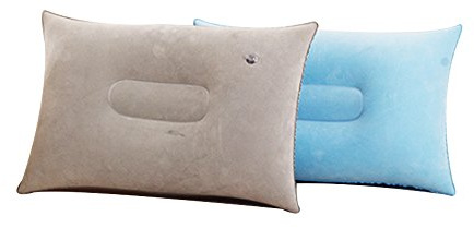 Nicejoy Coussin Plage Oreiller Gonflable Plage 2pcs Coussin d'air Gonflable Oreiller Place Napping Compact Camping Backpacking Extérieur Blow Up d'air - Gris Et Bleu