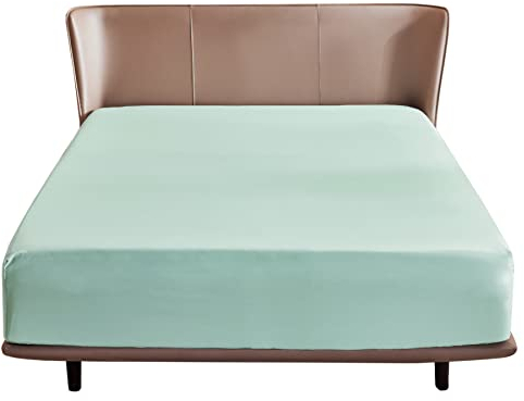 Bedsure Spannbettlaken 140x200cm Boxspringbett Topper - Polyester Mikrofasermaterial Bettlaken 140x200 cm für Matratzenhöhe bis 30 cm, Weiches Spannbetttuch Leintuch, Grün