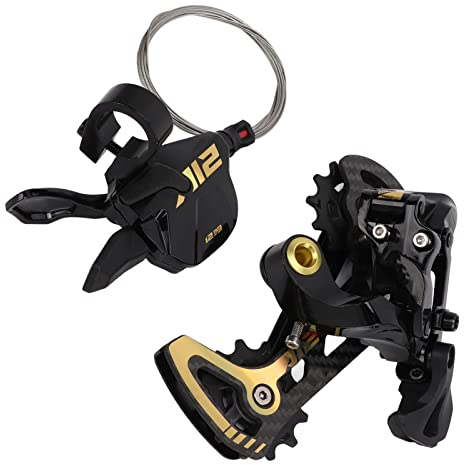 VGEBY 12-Fach Schaltgruppe, Aluminiumlegierung + Kohlefaser 12-Fach Schalthebel und Schaltwerk 12-Fach Schaltgruppe SX XX1 12-Fach Schalthebel und Schaltwerk für Mountainbike-Zubehör