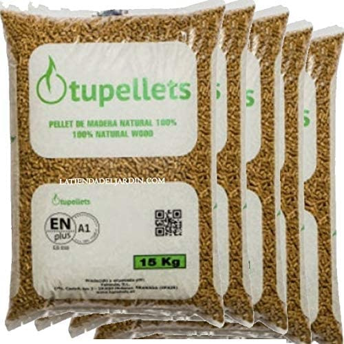 Suinga Pellet di legna per riscaldamento 100% naturale 150 kg (10 sacchi da 15 kg) Uso pratico ed efficace