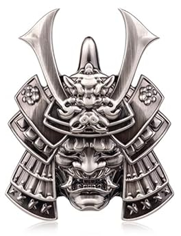 3D Schädel Emblem Ghost Fangs Warrior Schädel Samurai Warrior Metall Auto Aufkleber Japanischer Samurai Aufkleber Emblem für Auto Motorrad
