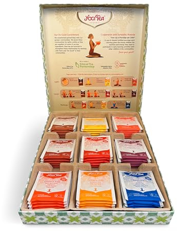 Yogi Tea Selection Box, Yoga, Organic Herbal Tea, Ayurvedic teas, Gift Idea, 9 Flavours x 5 Tea Bags (45 Teabags Total)