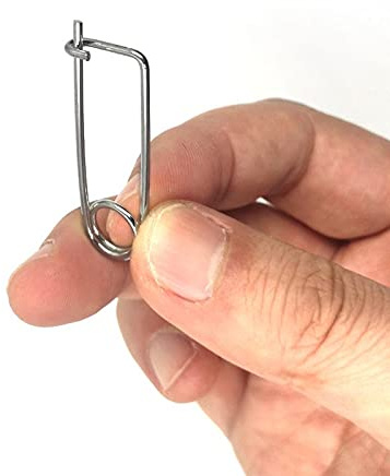 Large Stainless Steel Spring Wire Safety Lock Pins，Coiled Tension Safety PinSteel Brooch Shape Cotter Safety Pins for Farm Lawn Garden Hitch - Quick Lock Fastener (1.5x27x10mm(20pcs))