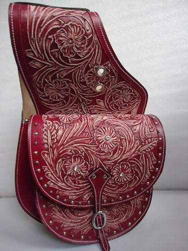 WILDRACE Western-Satteltasche aus Pferdeleder, strapazierfähig, für traditionelle Trail-Fahrten | Satteltasche | Pferdesatteltasche | Western-Satteltasche | Ledersatteltaschen für Pferde (STYLE-17)