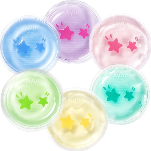 Hilph Kids Ice Packs, 6 Cute Star Small Gel Ice Pack for Injuries 2.5 | Kid-friendly Reusable Cold Compress for Kids, Headache, Tired Eyes, Wisdom Teeth, Breastfeeding
