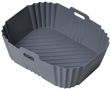 Chef Aid Air Fryer Liner 20.5 x 16 x 7cm, Reusable Silicone Liner with Grooved Base for Airflow, Dishwasher Safe, Oven Safe up to 230°C, Flexible and Easy to Clean