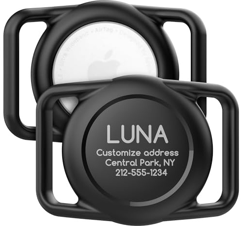 Supporto personalizzato per collare per cani AirTag in silicone impermeabile migliorato con nome per cani