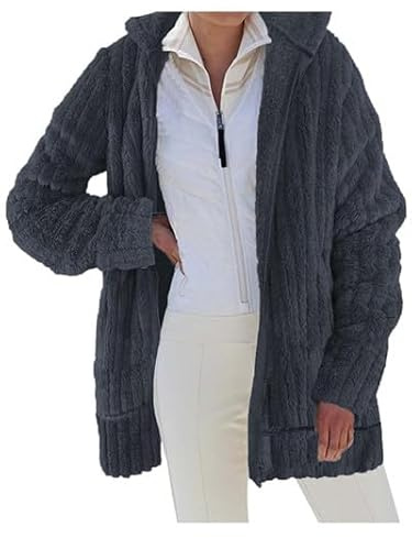 Veste Femme Polaire Chaud Sweats à Capuche, Veste Femme Hiver Zippée Doublure Hoodies Sweatshirt, Manteau Hiver Femme En Peluche Épaissir Doux Chic, Gilet Femme Long Capuche Grande Taille Blouson