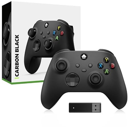 Generico Per il controller Gamepad per PC con ricevitore wireless 2.4G, impugnatura Rocker Gaming anti-scivolo, per console Xbox, Windows e accessori Gamepad per PC (Nero)