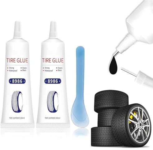 2PCSRiparazione Pneumatici, Mastice per Riparazione Pneumatici, Ripara Gomme Auto, Riparazione di Crepe e Buchi Nei per Auto, Colla per Adatta per/Moto/Veicoli Elettrici per Bici/