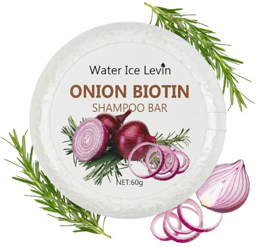 LOPHE Shampoing Solide Oignon, Shampoing Solide à l'Oignon et Romarin avec Biotine & Collagène, Shampooing Solide Naturel pour Cheveux et Cuir Chevelu, Format Voyage, 60g, 1PC