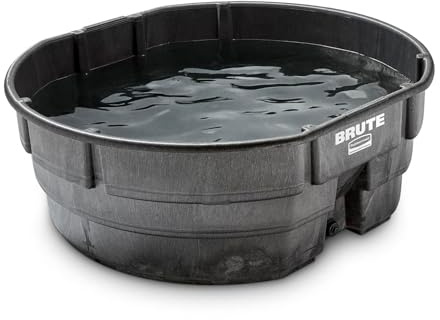 Rubbermaid Commercial Products Stock Tank 300-Gallons Structural Foam Heavy Duty Container for Livestock/Animal/Cattle Feed & Water Outdoor Homemade Pool/Hot Tub/Bathtub & Pet Cleaning/Dog Wash