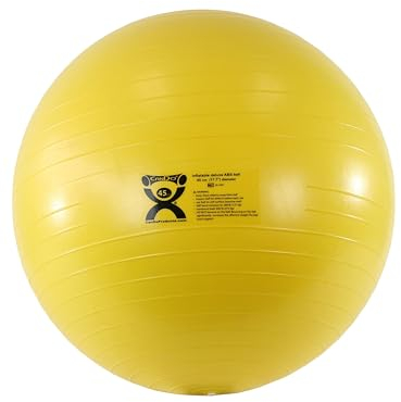CanDo Gymnastikball - Deluxe Anti-Burst Trainingsball - Sitzball, Durchmesser 45 cm, gelb
