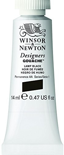 Winsor & Newton Designer's Gouache, 14ml tube, Lamp Black