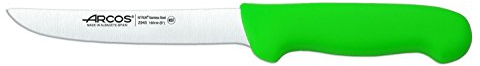 Arcos Cuchillo deshuesador con Hoja Acero Inoxidable Nitrum 160 mm. Cuchillo Carnicero Profesional para Cortar Huesos Carne. Mango ergonómico Polipropileno. Serie 2900. Color Verde.