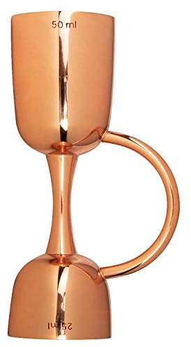 Urban Bar Cocktail Jigger with Handle, Coley, Spirit Measures, 18/8 Stainless Steel 25ml/50ml Model No UB4500CP