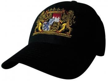 Baseballcap mit Einstickung - Wappen Löwen Bayern - versch. Farben 68082 Farbe schwarz