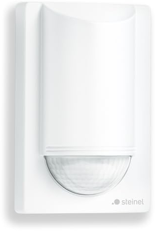 Steinel IS 2180 Eco Detector de Movimiento Blanco, Sensor PIR 180°/12 m, Carga de conmutación LED 350 W, Sensor de Pared, protección antideslizamiento