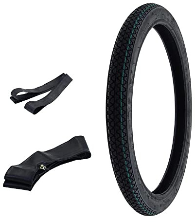 1x Vee Rubber 2.00-17 Zoll Reifen 2.00x17 Schlauch/Felgenband kompatibel mit Piaggio Vespa Ciao