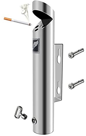 NYKCPJMW Aschenbecher Für Draussen Wand, Wandaschenbecher, Wandmontierter Edelstahl-Aschenbecher für den Außenbereich, Aschenbecher für Raucher