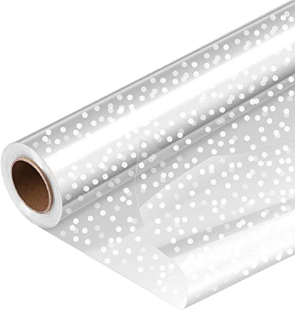 Kadisa® Bobina Polipropileno Rollo Celofán Puntos Blancos Alto Brillo 70cmX50m