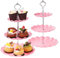 TsunNee Lot de 2 présentoirs à gâteaux à 3 niveaux pour cupcakes, assiettes à dessert, gâteaux, fruits, biscuits, bonbons, plateau de service à étages, plateau de service à étage pour mariage,