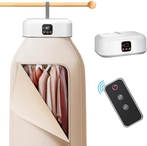 Secadora de ropa portátil, mini secadores de lavandería con control remoto, pequeña máquina de secado eléctrica plegable compacta con bolsa seca para viajes, RV, hogar, apartamento