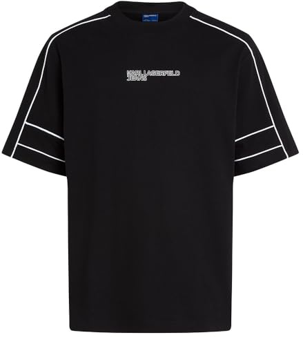 KARL LAGERFELD JEANS Uomo Relaxed Piping T-Shirt Nero L